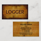Logger Antique Carte de visite (Devant / Derrière)
