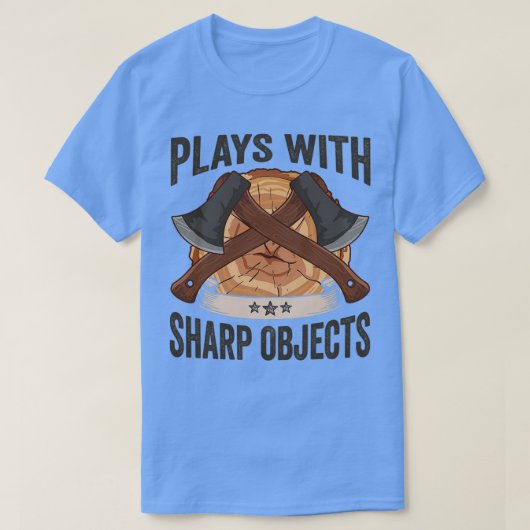 Logger speelt af met scherp voorwerp x lumberjack t-shirt (Design voorkant)
