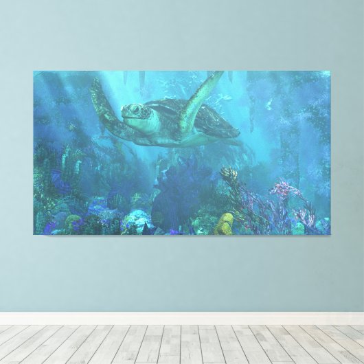 Loggerhead Canvas Afdruk (Insitu (Houten vloer))