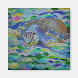 Loggerhead Turtle Colorful Art Magneet
