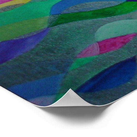 Loggerhead Turtle Colorful Art Poster (Hoek)