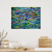 Loggerhead Turtle Colorful Art Poster (Keuken)