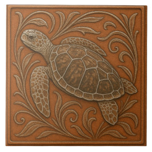 Loggerhead Zee Schildpad - Keramische Tegel Tegeltje