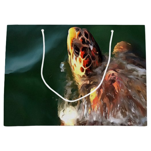Loggerhead Zee Turtle Artistic Portret Large Cadeautasje (Voorkant)