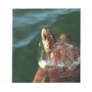 Loggerhead Zee Turtle Artistic Portret Notitieblok