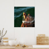 Loggerhead Zee Turtle Artistic Portret Poster (Keuken)