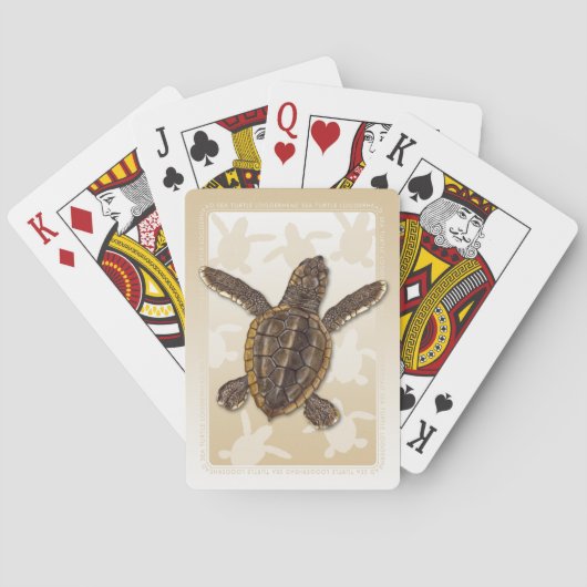 Loggerhead Zee Turtle Hatchling-speelkaarten Pokerkaarten (Achterkant)