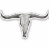 Loghorn Steer Bull Skull Sticker (Voorkant)