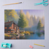 Loghut aan het meer tissuepapier (Craft)