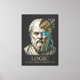 Logic - Ancient Thought Modern Code Cyberpunk Canvas Afdruk