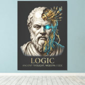 Logic - Ancient Thought Modern Code Cyberpunk  Canvas Afdruk (Insitu (Houten vloer))