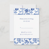 Logiciel vintage Blue Floral réponse arc rsvp (Devant)