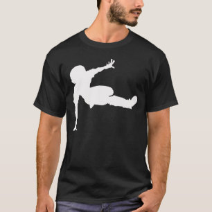 logik pose white t-shirt