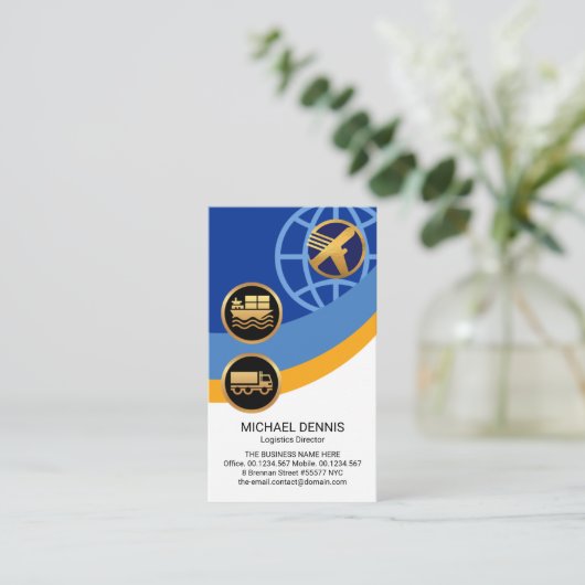 Logistics Global Pathway Layers Supply Chain Visitekaartje (Staand voorkant)