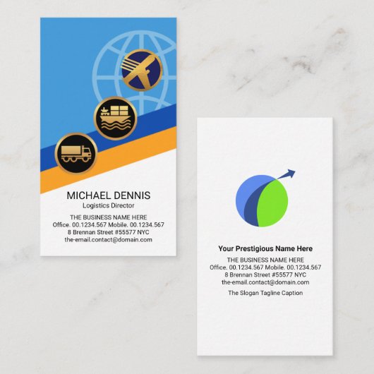 Logistics Global Pathway Layers Transport Service Visitekaartje (Voorkant / Achterkant)