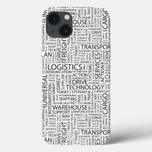 LOGISTIEK patroon met woorden iPhone 13 Hoesje
