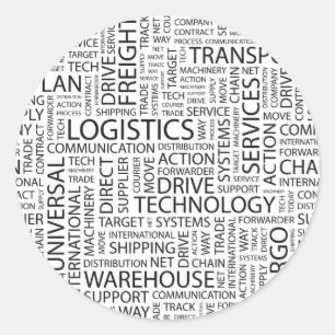 LOGISTIEK patroon met woorden Ronde Sticker