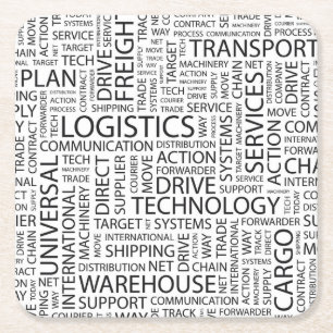 LOGISTIEK patroon met woorden Vierkante Kartonnen Onderzetter