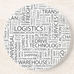 LOGISTIEK patroon met woorden Zandsteen Onderzetter