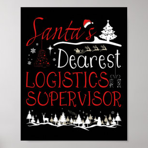 Logistiek Supervisor Kerst Job Grappig Kerstmis  Poster