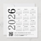 Logo 2026 Agenda QR-code Bedrijf Kerstmis Feestdagenkaart (Achterkant)