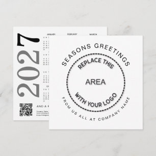 Logo 2027 Agenda QR Code Bedrijfs Kerstmis  Feestdagenkaart