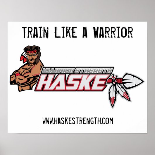 Logo 2, www.haskestrength.com, Train like a Warrio Poster (Voorkant)