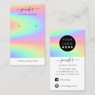 Logo aangepaste juwelenkaart sociale media hologra visitekaartje
