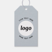 Logo Aangepaste tekst Blauw Bedrijfsprijs Product  Cadeaulabel (Voorkant)