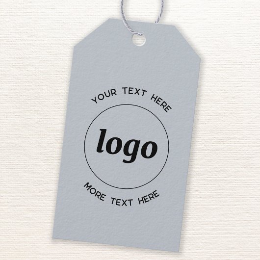 Logo Aangepaste tekst Blauw Bedrijfsprijs Product  Cadeaulabel