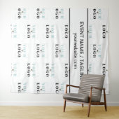 Logo Aangepaste tekst Half Drop Herhaling Witte Ac Wandkleed (In Situ (horizontaal))