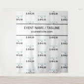 Logo Aangepaste tekst Half Drop Herhaling Witte Ac Wandkleed (Voorkant)