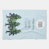 Logo Aangepaste tekst toevoegen Pine Tree Promotie Theedoek (Horizontaal)