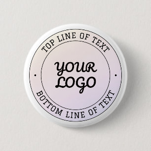 Logo & aangepaste tekst uploaden   Perzik Roze & P Ronde Button 5,7 Cm