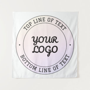 Logo & aangepaste tekst uploaden Perzik Roze & P Wandkleed