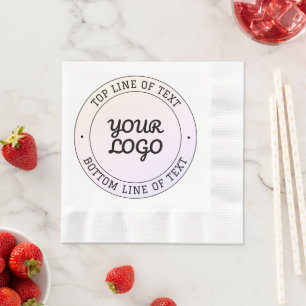 Logo & aangepaste tekst uploaden Perzikroze & Pa Servet