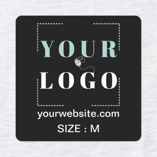 Logo Aangepaste tekst Website Kledingstuk Grootte  Labels (Design 2)