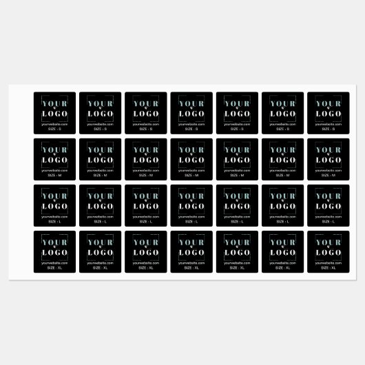 Logo Aangepaste tekst Website Kledingstuk Grootte  Labels (Vel)