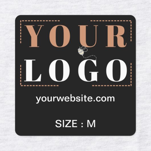 Logo Aangepaste tekst Website Kledingstuk Grootte  Labels (Design 2)