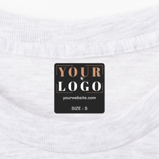 Logo Aangepaste tekst Website Kledingstuk Grootte  Labels (Aangebracht)
