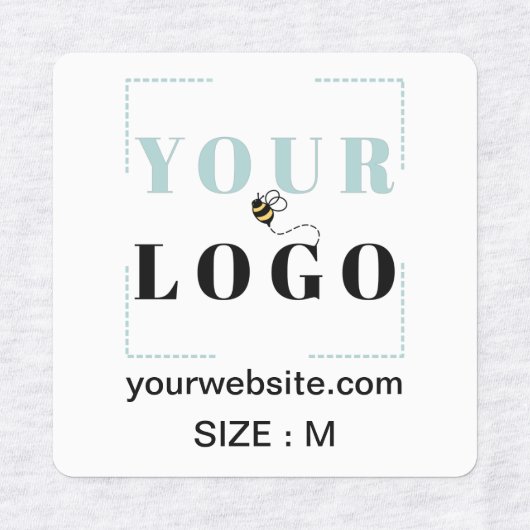 Logo Aangepaste tekst Website of maat Vierkante kl Labels (Design 2)