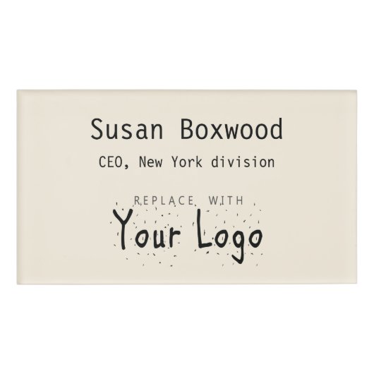 Logo Aangepaste tekstvervanging voor Event Badge (Voorkant)