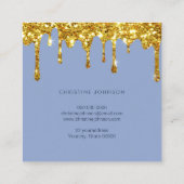 logo abeille et bleu hydrangea carré carte de visi (Dos)