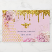 logo abeille et étiquette de bouteille d'alcool d' (Étiquettes simples)