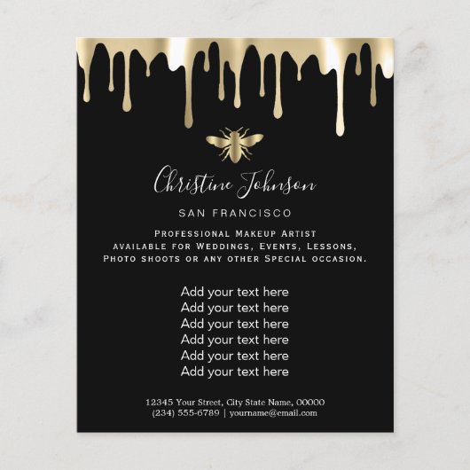 logo abeille sur le prospectus arrière - plan noir (Devant)