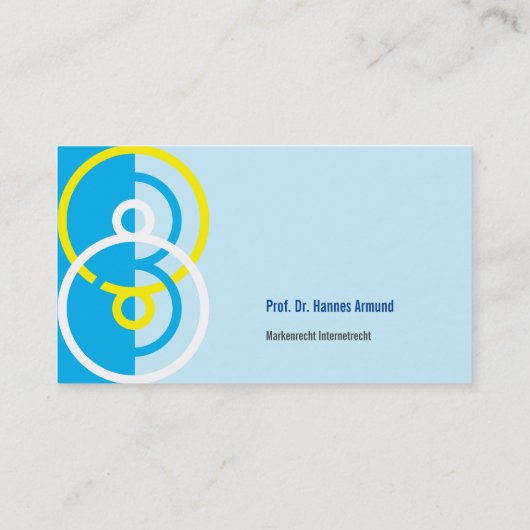 Logo Abstrait arrondi carte de visite bleu jaune (Dos)