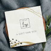 Logo Abstrait de certificat cadeau en pierre d'ivo