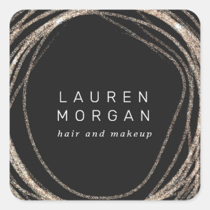 logo abstrait faux or autocollant monogramme moder