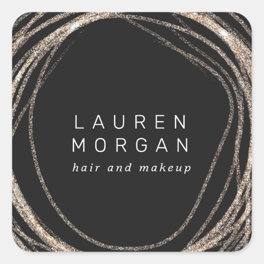 logo abstrait faux or autocollant monogramme moder (Devant)