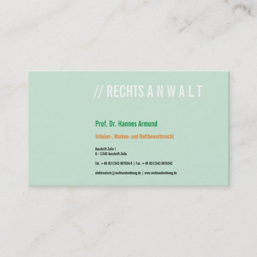 Logo Abstrait orange vert carte de visite (Devant)